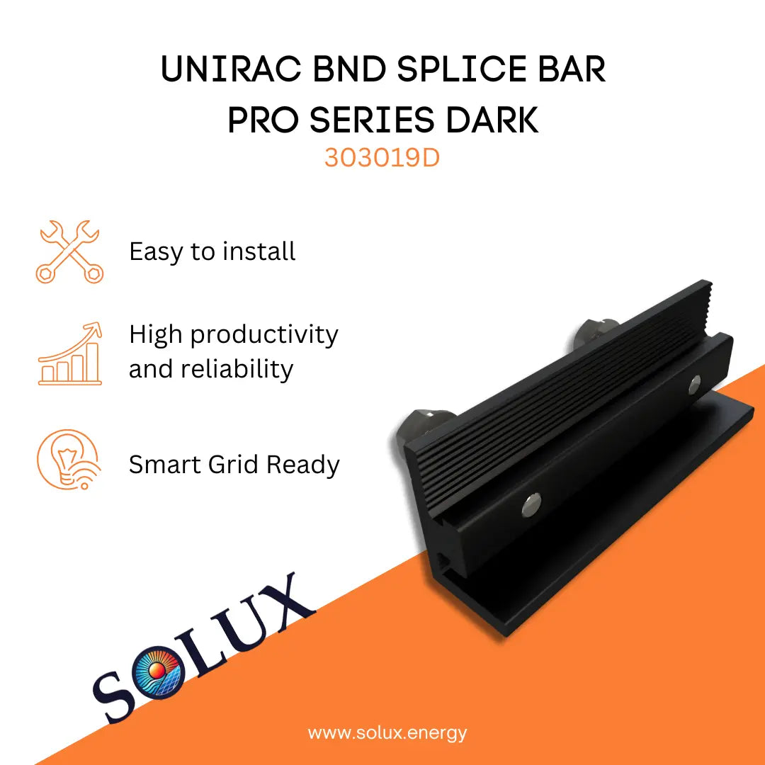 This is an image of Splice Bar Pro BND Unirac Pro Series Dark